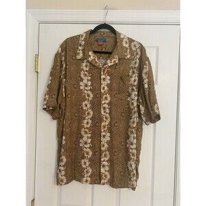 Puritan Men’s Tropical Bottom Down Short Sleeve Shirt Size XL 46/48